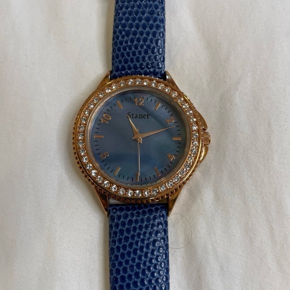 Stauer Accessories - Stauer Blue Rose gold looking and Bedazzled Face Women’s Watch